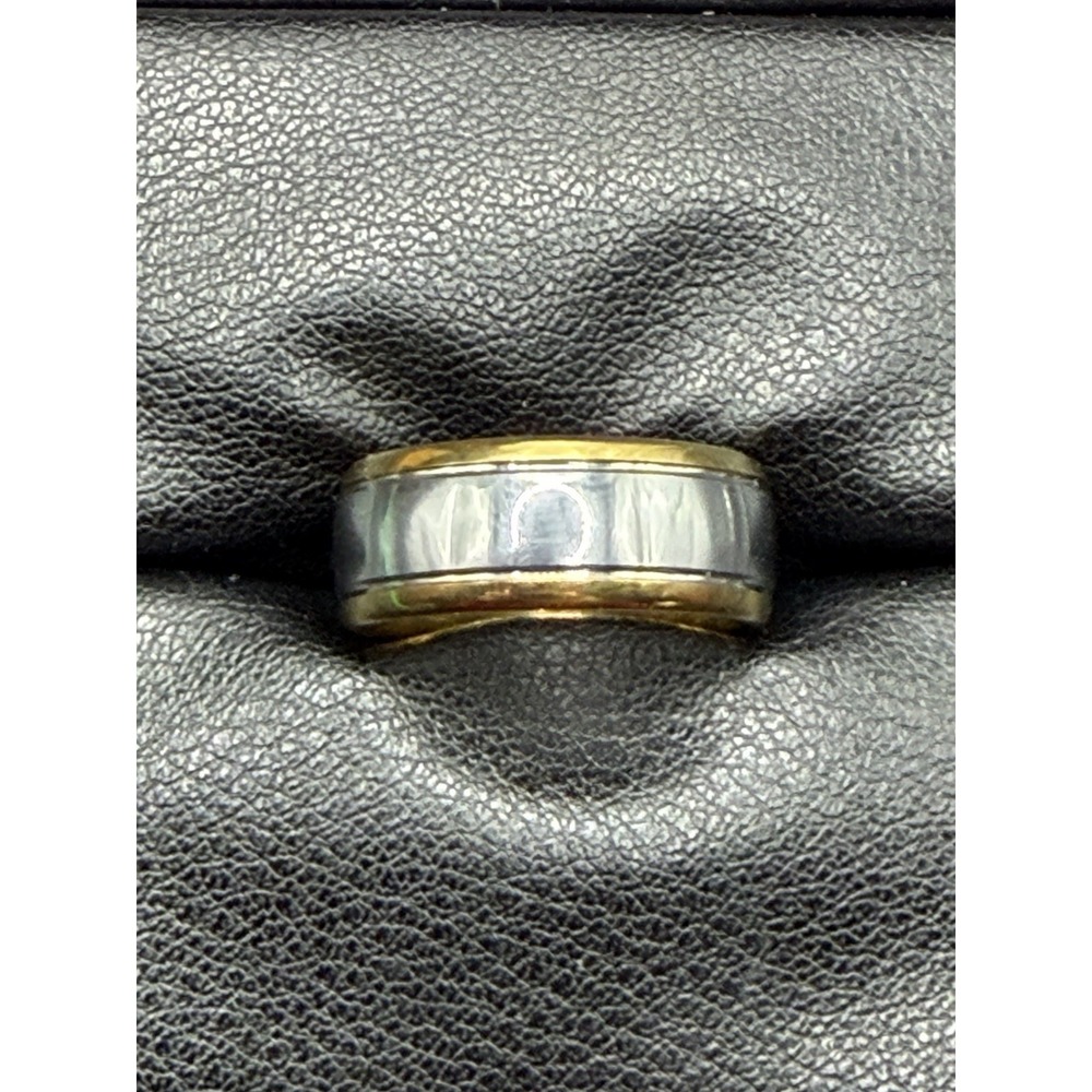 Vintage Two Tone Tungsten 8 mm Wedding Band Size 6.5 J26